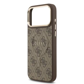 Guess PU Leather 4G Gold Frame MagSafe Case Чехол для Apple iPhone 17 Pro Max (GUHMP17XP4MSEGCW)