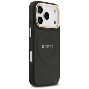 Guess Peony Hot Stamp MagSafe Защитный чехол для iPhone 17 Pro / чёрный (GUHMP17LPSAMSECK)