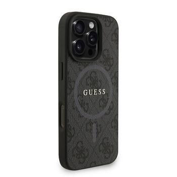 Guess PU Leather 4G Colored Ring Strap MagSafe Case Защитный чехол для iPhone 16 Pro Max / чёрный (GUHMP16XP4GREGSK)
