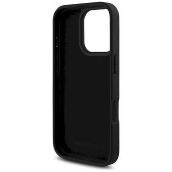Karl Lagerfeld HC Grained PU Cardslot Metal Elong Защитный чехол для iPhone 16 Pro / чёрный (KLHCP16LPKHPORPK)