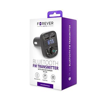 Forever TR-330 Bluetooth FM Transmitter Ar Uzlādes Ligzdām USB 12 / 24V (GSM028009)