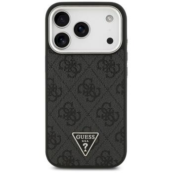 Guess 4G Triangle Logo MagSafe Case Защитный чехол для iPhone 17 Pro / чёрно-серебристый (GUHMP17LP4TSRCMK)