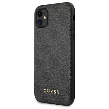 Guess GUHCN61G4GFGR Hardcase 4G Metal Gold Logo Aizsargapvalks priekš iPhone 11 6,1