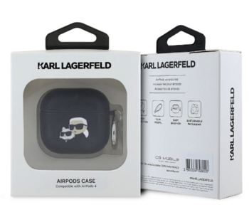 Karl Lagerfeld PU Embossed Karl and Choupette Heads Case Чехол для наушников Apple AirPods 4 (KLA4PGKCPK)