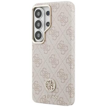 Guess 4G Rhinestone Round Logo MagSafe Защитный чехол для Samsung Galaxy S26 Ultra / розовый (GUHMS26LP4GRMDEP)