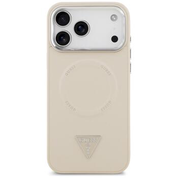 Guess Triangle Logo MagSafe Case Защитный чехол для iPhone 17 Pro / бежевый (GUHMP17LPSDTSCME)