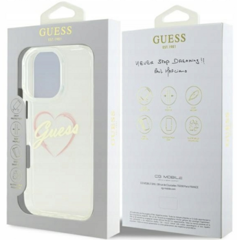 Guess IML Heart Защитный Чехол для Apple iPhone 16 Pro (GUHCP16LHCHGSPT)