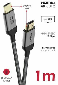 Swissten HDMI uz HDMI 4K Vads 1m (75501101)