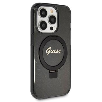 Guess GUHMP14XHRSGSK Hardcase Ring Stand Script Glitter MagSafe Защитный чехол для iPhone 14 Pro Max 6.7