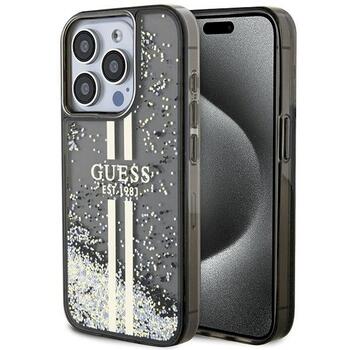 Guess GUHCP15LLFCSEGK Hardcase Liquid Glitter Gold Stripes Защитный чехол для iPhone 15 Pro 6.1