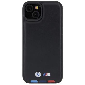 BMW Leather Stamp Tricolor Back Case Защитный Чехол для Apple iPhone 15 Plus (BMHCP15M22PTDK)