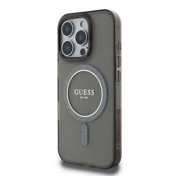 Guess IML Glitter Ring MagSafe Case Чехол для Apple iPhone 16 Pro Max (GUHMP16XHFGEREK)