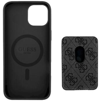 Guess 4G Stripes with wallet Magsafe Case Защитный чехол для iPhone 15 / чёрный (GUBPHCP15SP4RPSK)