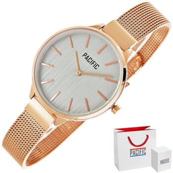 Pacific X6094-6 Sieviešu Pulkstenis Rose Gold Mesh Bracelet Grey Dial (X6094-6)
