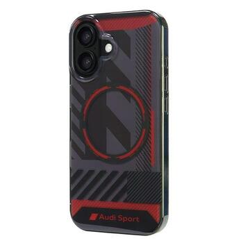 Audi IML Sport MagSafe Защитный Чехол для Apple iPhone 16 (AUS-IMLMIP16-RSQ/D2-BK)