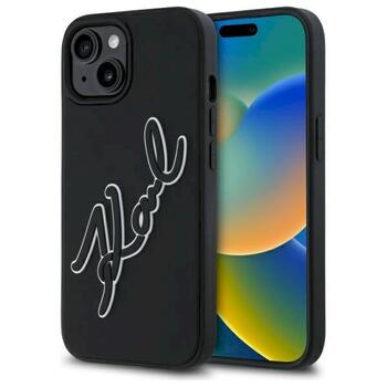Karl Lagerfeld KLHCP15S3DRKSDLK 3D Rubber Signature Защитный чехол для iPhone 15 6.1