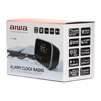 Aiwa CRU-19BK Будильник-радио 2x USB (CRU-19BK)