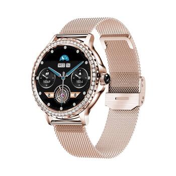 VELTORI Smartwatch VT320-1 Смарт-часы с золотым браслетом + розовым силиконовым ремешком / золотой (VT320-1)