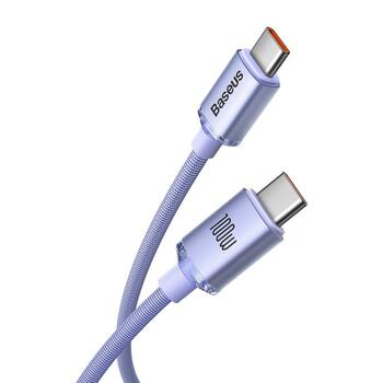 Baseus CAJY000705 Crystal Shine Series Data Cable Кабель для передачи данных USB-C - USB-C 100W 2m / фиолетовый (CAJY000705)