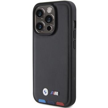 BMW Leather Stamp Tricolor Back Case Защитный Чехол для Apple iPhone 15 Pro (BMHCP15L22PTDK)