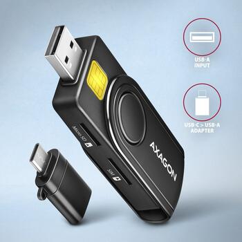 Axagon CRE-SMP2A Smart ID Reader + SD / microSD / SIM (CRE-SMP2A)