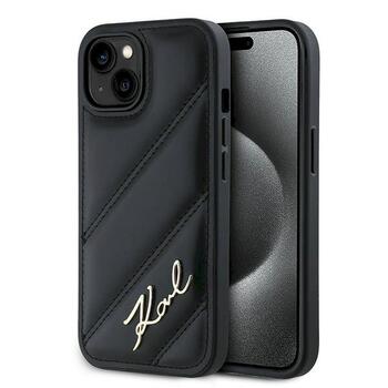 Karl Lagerfeld KLHCP15MPQDSMGK Diagonal Quilted S Aizsargapvalks priekš iPhone 15 Plus/14 Plus 6.7