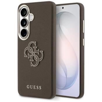Case Guess Grained Big 4G Metal Logo Aizsargapvalks priekš Samsung Galaxy S26+ / brūns (GUHCS26M5PS4RGGW)