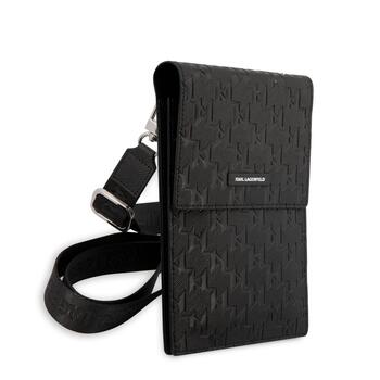 Karl Lagerfeld Saffiano Monogram Кошелек-сумка для телефона / чёрный (KLWBSAMSMK)