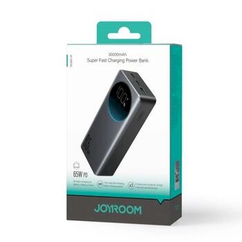 Joyroom JR-PBF05 Pro Power Bank with Digital Display C+U+U, PD 65W, 30000 mAh Зарядная батарея 30000 mAh / чёрный (JR-PBF05-Pro-BLK)