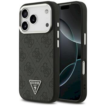 Guess 4G Triangle Logo MagSafe Case Защитный чехол для iPhone 17 Pro / чёрно-серебристый (GUHMP17LP4TSRCMK)