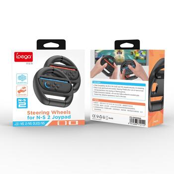 iPega SW2054 Racing Wheel Защитный аксессуар для JoyCon Controllers Nintendo Switch 2 / чёрный (PG-SW2054)