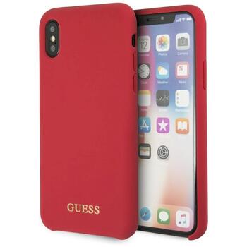 Guess GUHCPXLSGLRE Silicone Hardcase Aizsargapvalks priekš iPhone X/Xs / sarkans (GUHCPXLSGLRE)