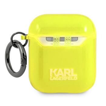 Karl Lagerfeld KLA2UCHFY Aizsargapvalks priekš AirPods Choupette / dzeltens (KLA2UCHFY)