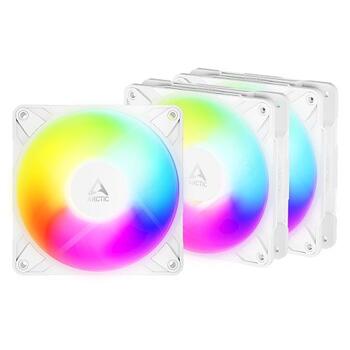 ARCTIC P12 PRO Reverse PWM PST A-RGB Augstas veiktspējas 120mm 4-pin ventilatori, 3 gb, balti (ACFAN00334A)