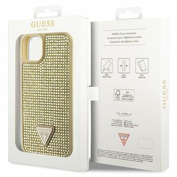 Guess GUHCP14SHDGTPD Hardcase Rhinestone Triangle Aizsargapvalks priekš iPhone 14 / 15 / 13 6.1