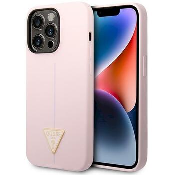 Guess GUHCP14LSLTGU Silicone Triangle Hardcase Aizsargapvalks priekš iPhone 14 Pro 6,1