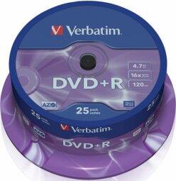 Verbatim Матрицы DVD+R AZO 4.7GB 16x 25 Pack, Spindle (43500V)