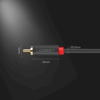 UGREEN AV104 Uzlādes kabelis priekš 2xRCA male - 2xRCA male 2m black (UG-10518)