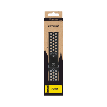 Tactical 267 Double Silicone Band Ремешок для часов 22mm / чёрный/серый (TA-2445872)