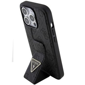 Guess GUHCP15XPGS4TDK Grip Stand 4G Triangle Strass Aizsargapvalks priekš iPhone 15 Pro Max 6.7