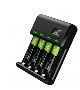 Green Cell VitalCharger Bateriju lādētājs + 2x Baterijas AA / 2000mA un 2x Baterijas AAA / 800mAh (GRSETGC03)