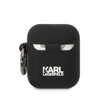 Karl Lagerfeld 3D Logo NFT Karl Head Silicone Case Защитный чехол для AirPods 1/2 / чёрный (KLA2RUNIKK)