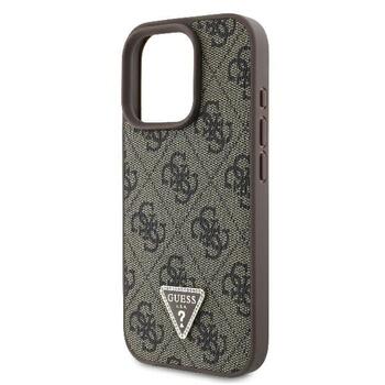 Guess Leather 4G Triangle Strass Защитный Чехол для Apple iPhone 16 Pro Max (GUHCP16XP4TDPW)
