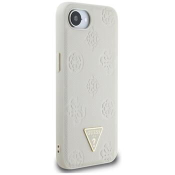 Case Guess Grained Hot Stamp Peony Triangle Logo MagSafe Защитный чехол для iPhone 16e / бежевый (GUHMPSE4PGBTME)