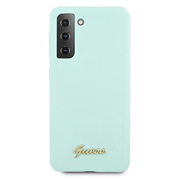 Guess GUHCS21MLSLMGLB Hardcase Silicone Script Metal Logo Защитный чехол для S21+ G996 / синий (GUHCS21MLSLMGLB)