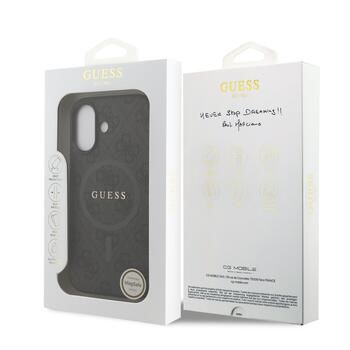 Guess PU Leather 4G Colored Ring MagSafe Case Aizsargapvalks priekš iPhone 17 / melns (GUHMP17SG4GFRK)