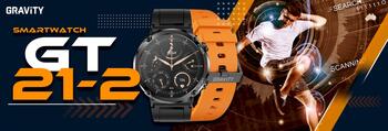 Gravity GT21-2 Смарт-часы с оранжевым силиконовым ремешком (GT21-2)