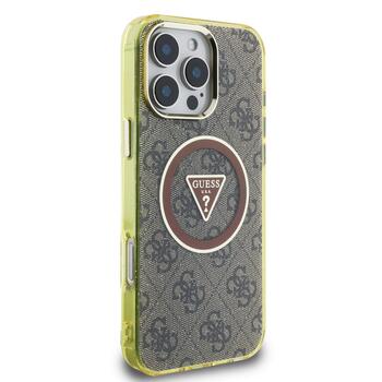Guess IML 4G Glitter and Triangle Logo MagSafe Защитный чехол для Apple iPhone 16 Pro (GUHMP16LHG4PRTGW)