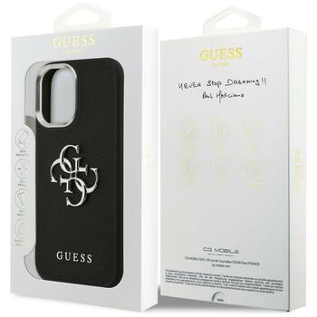 Case Guess Grained Big 4G Classic Logo Aizsargapvalks priekš iPhone 17 / melns (GUHCP17SPG4SMCEK)