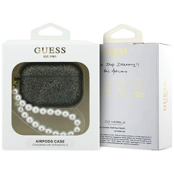Case Guess Glitter Pearl Strap Защитный чехол для AirPods Pro 3 / khaki (GUAP3GLGPSA)